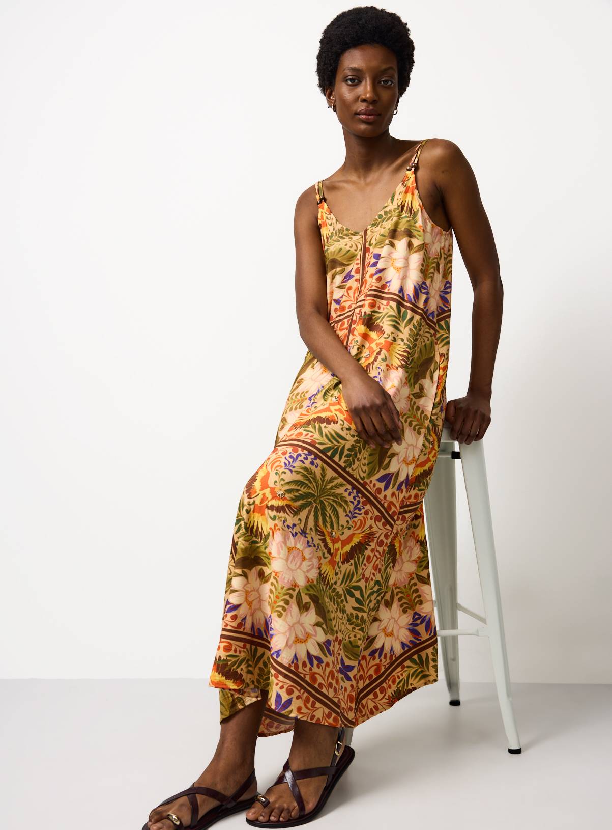 Parrot Palm Print Trapeze Cami Dress 18 - Image 2